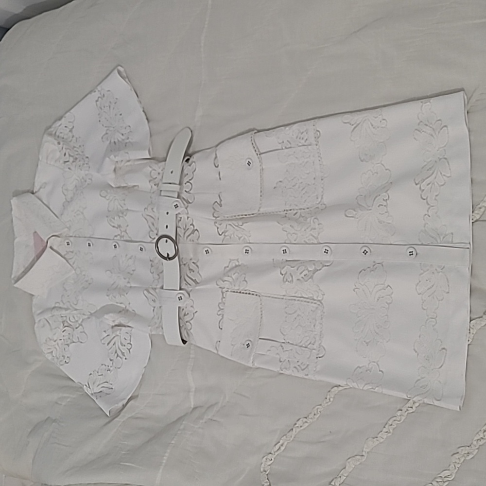 Women's Rachel Parcell White Lace Shirt Dress Size 00 NWT
